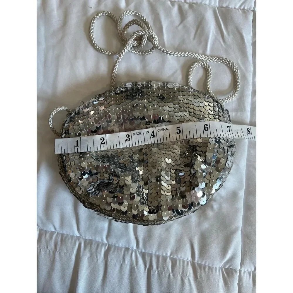 Vintage Silver Sequin Evening Bag